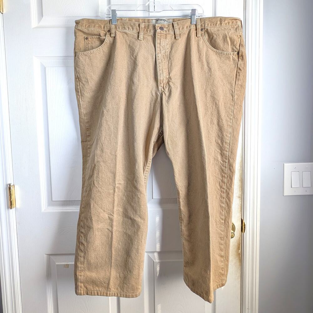 Wrangler Authentics Heavyweight Cotton Workwear Jeans – Khaki / Tan 48x30